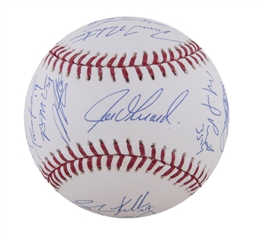 2014 New York Yankees Team Signed OML Selig Baseball With 22 Signatures (Steiner)